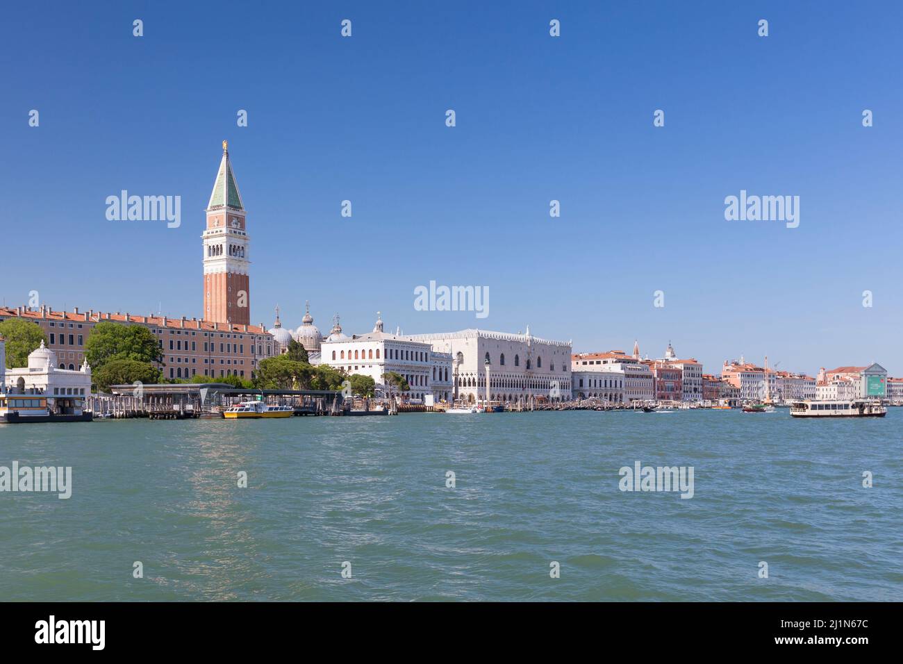 View to the Doge's Palace, Palazzo Ducale and Campanile, Venice,  Italy Stock Photo