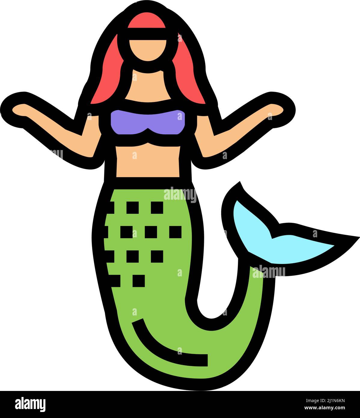 mermaid fairy tale color icon vector illustration Stock Vector Image & Art  - Alamy