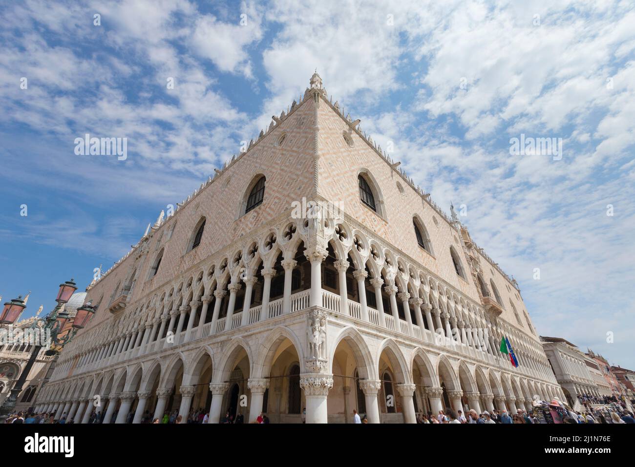 Corner of palazzo ducale or doge's palace, Venice, Italy Stock Photo
