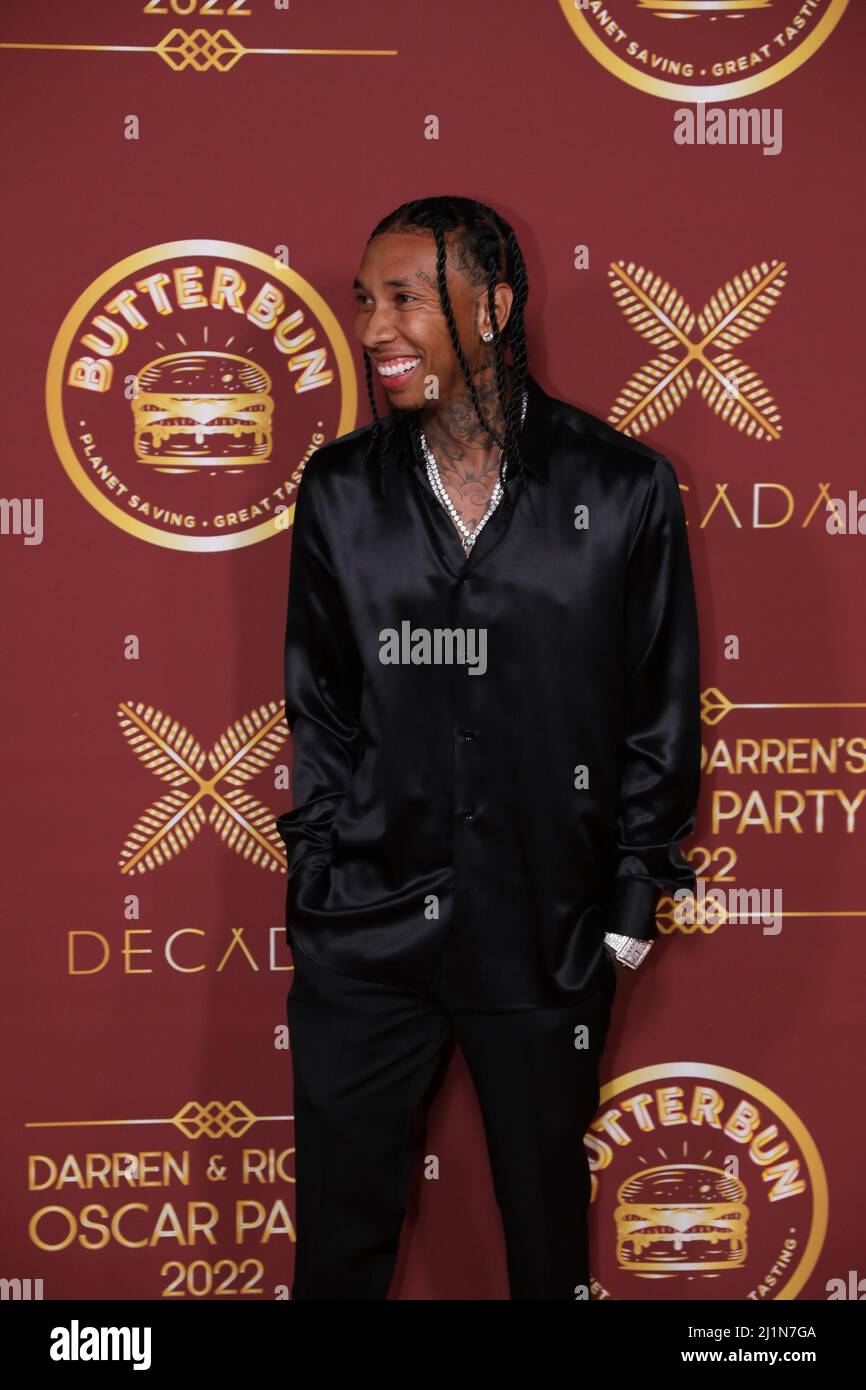 Tyga arrives at Darren Dzienciol and Richie Akiva’s Oscar Party held at
