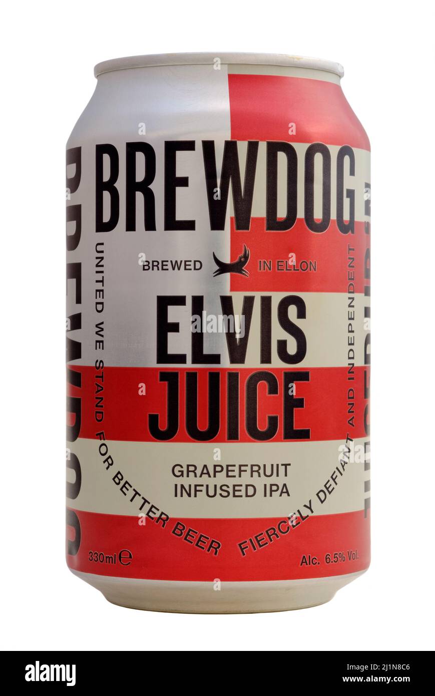 can of brewdog elvis juice grapefruit infused ipa cut out on white background Stock Photo