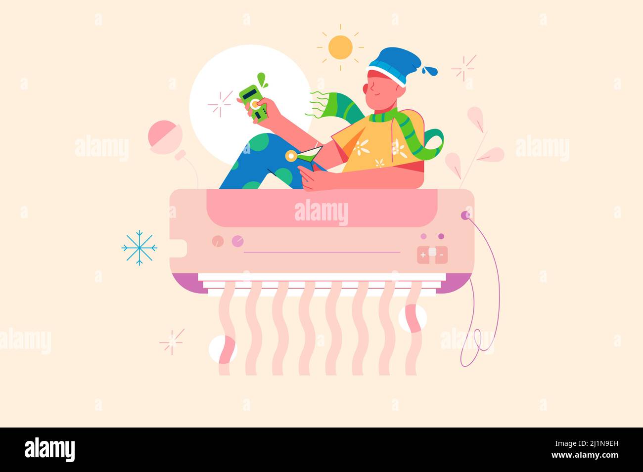 Air conditioning or cooling system during hot days, escaping heat Stock