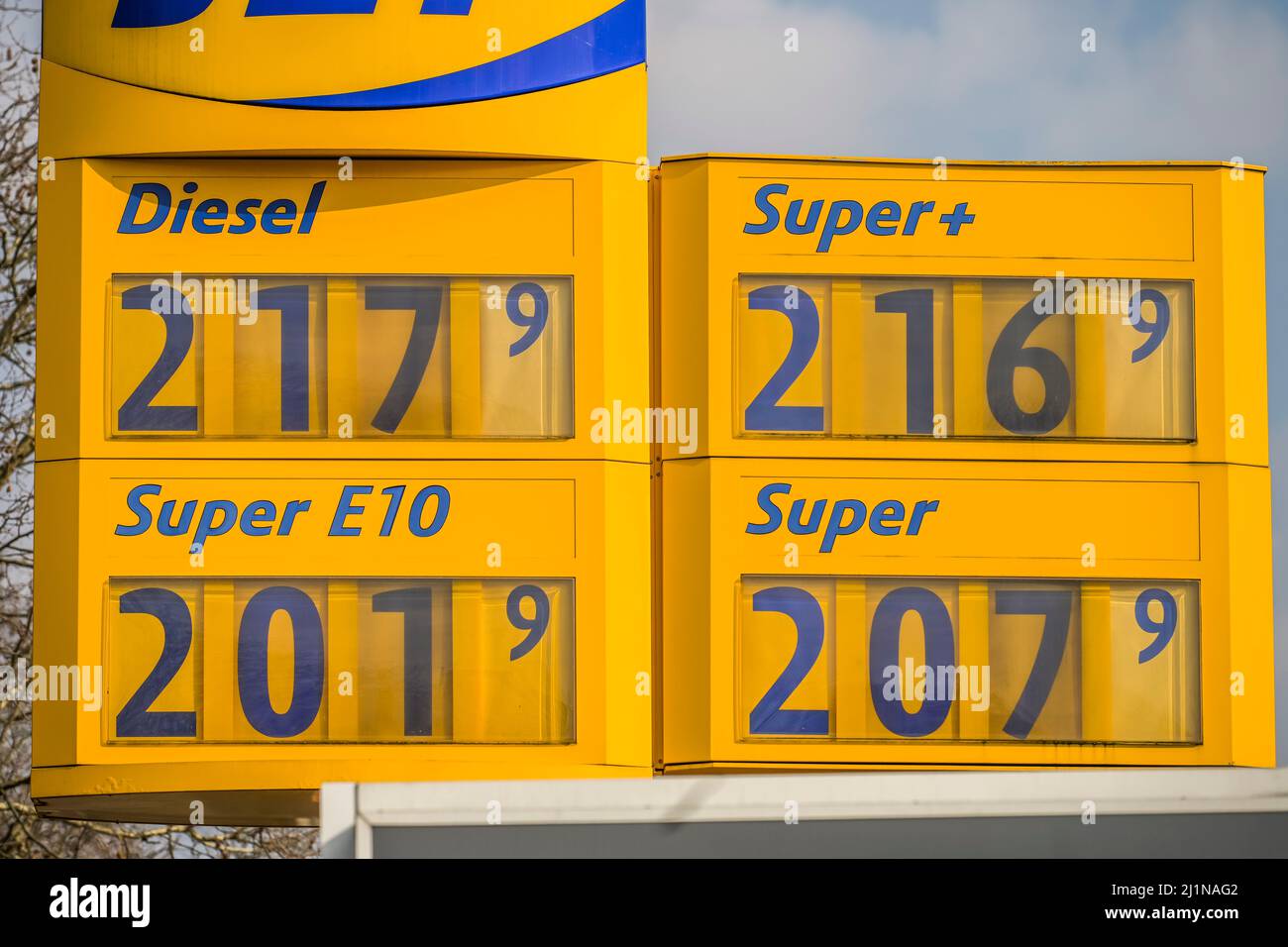Benzinpreise, Jet Tankstelle, Berlin, Deutschland Stock Photo