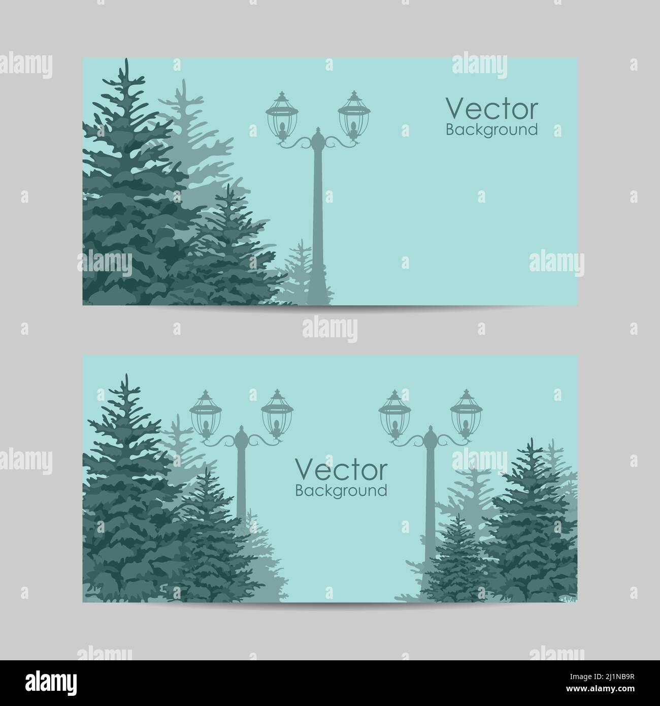 Set of horizontal banners. Outside park landscape Stock Vector Image ...