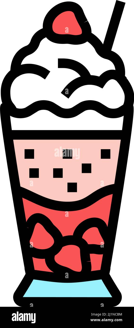 strawberry ice cream color icon vector illustration Stock Vector Image ...