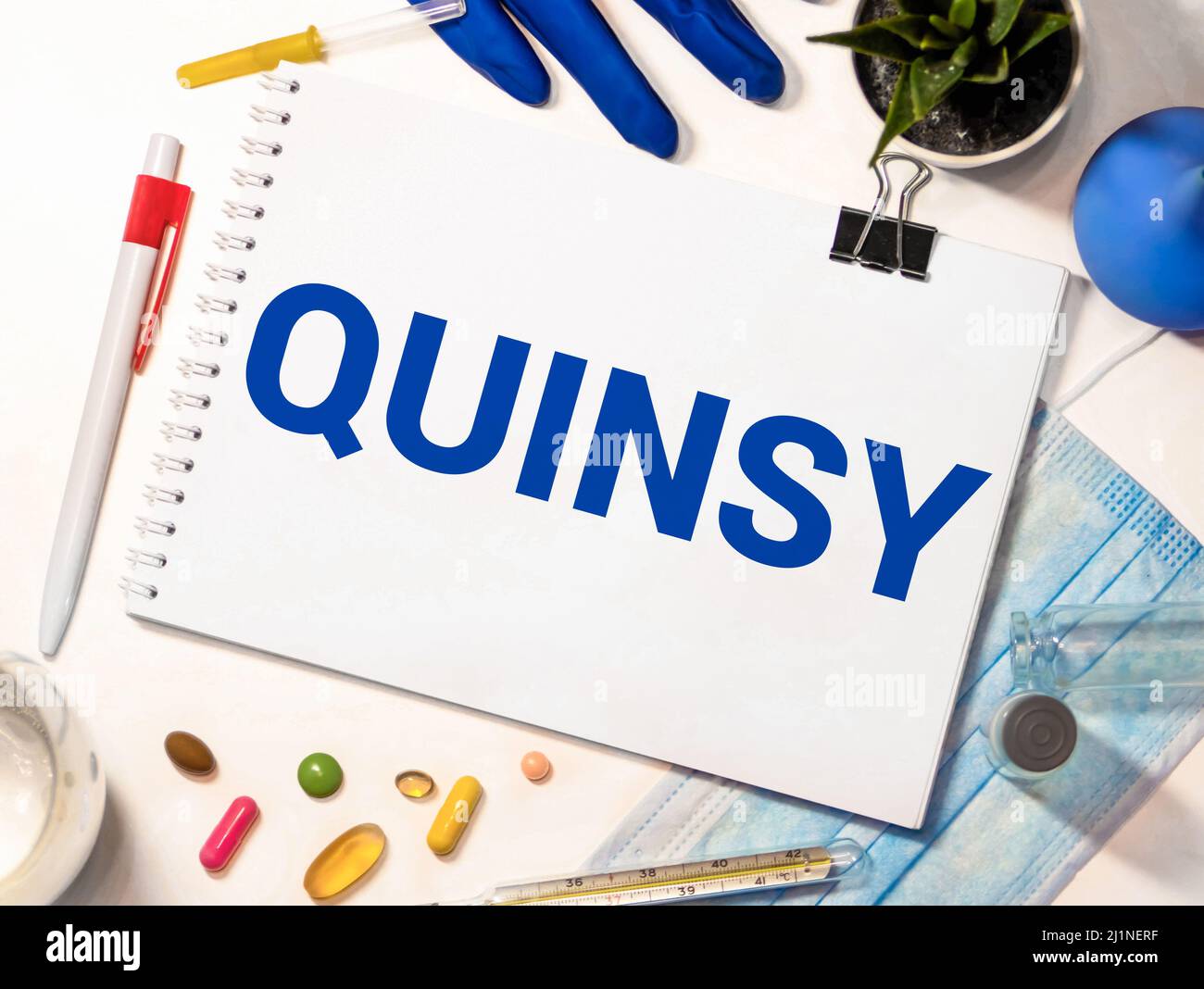 quinsy word on wooden cubes. quinsy concept. medical concept Stock