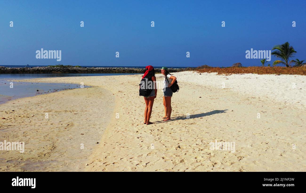 A photo of two females on a holiday in Koh Samui, Thailand, Asia Stock Photo