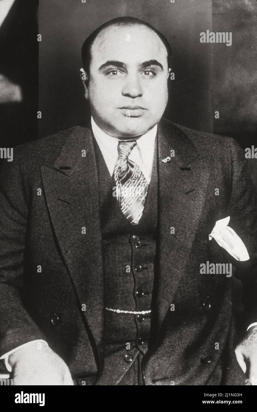 American criminal Al Capone (1899 - 1947). The Saint Valentine's Day massacre cemented his control over the Chicago underworld. Stock Photo