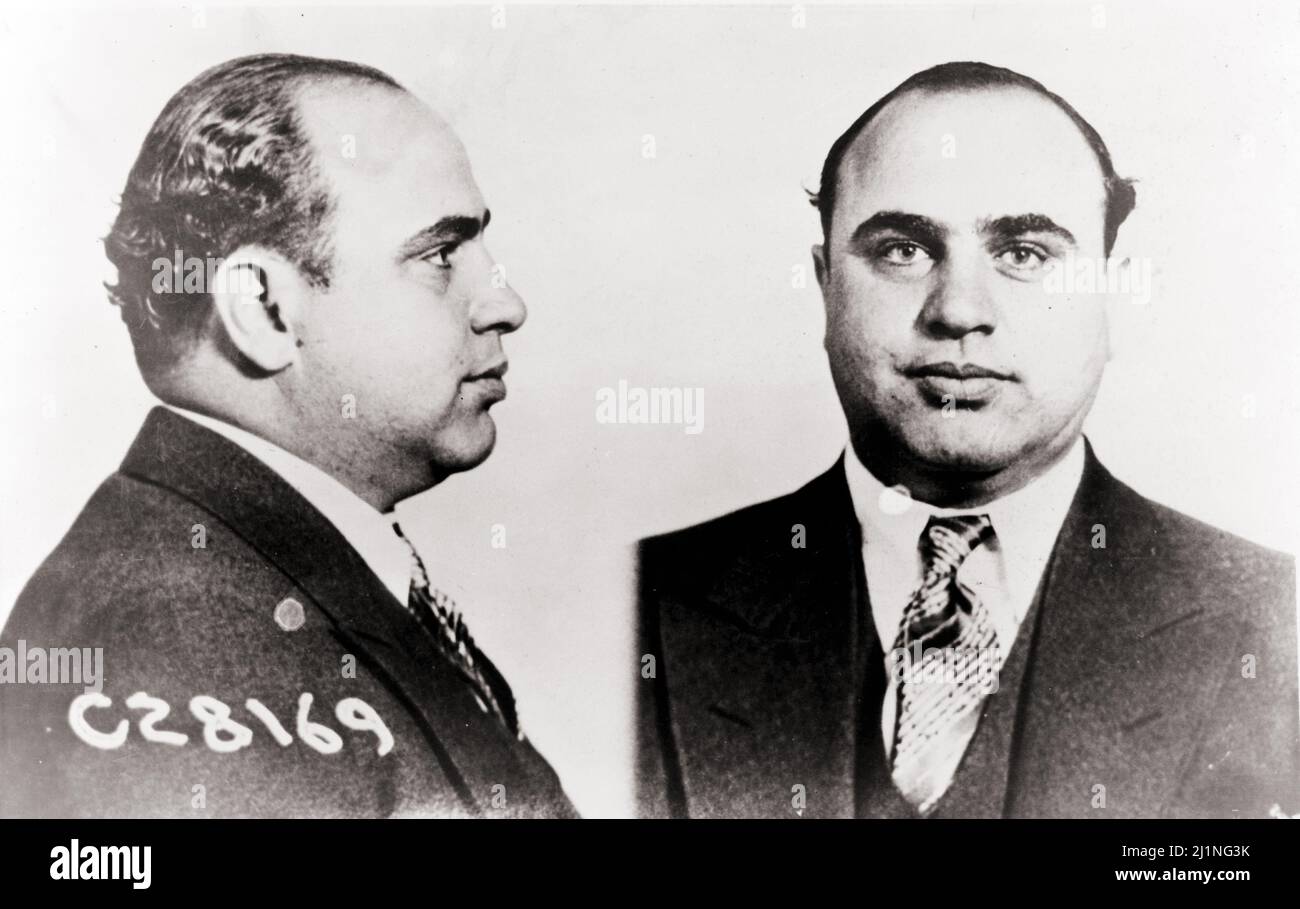 Al Capone (1899-1947), American gangster, 17 June 1931 - Mugshot. 'Al Capone sent to prison.' Stock Photo
