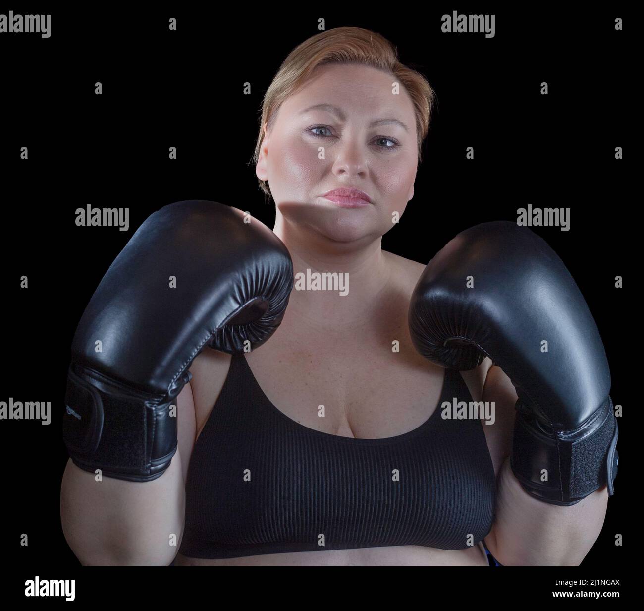 Plus sized model female fitness exercises Stock Photo Alamy