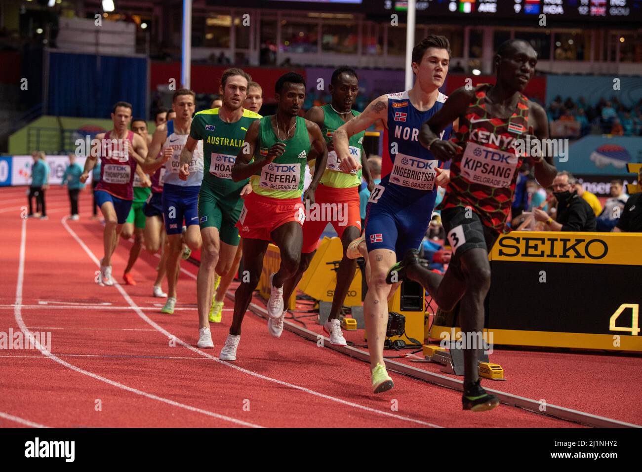 Abel Kipsang KEN and Jakob Ingebrigtsen NOR competing in the 1500m