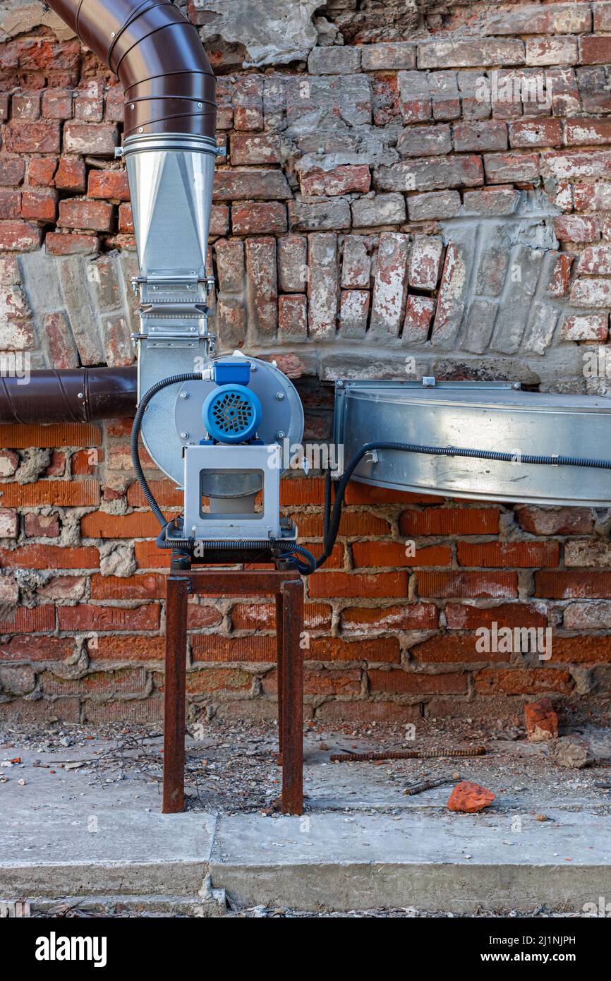 air compressor connected to the ventilation system. High quality photo