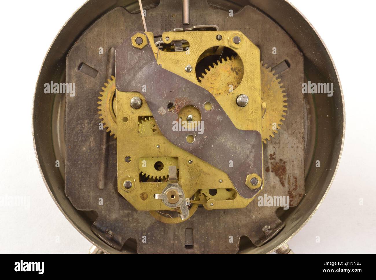 Mechanism of an old alarm clock Stock Photo Alamy