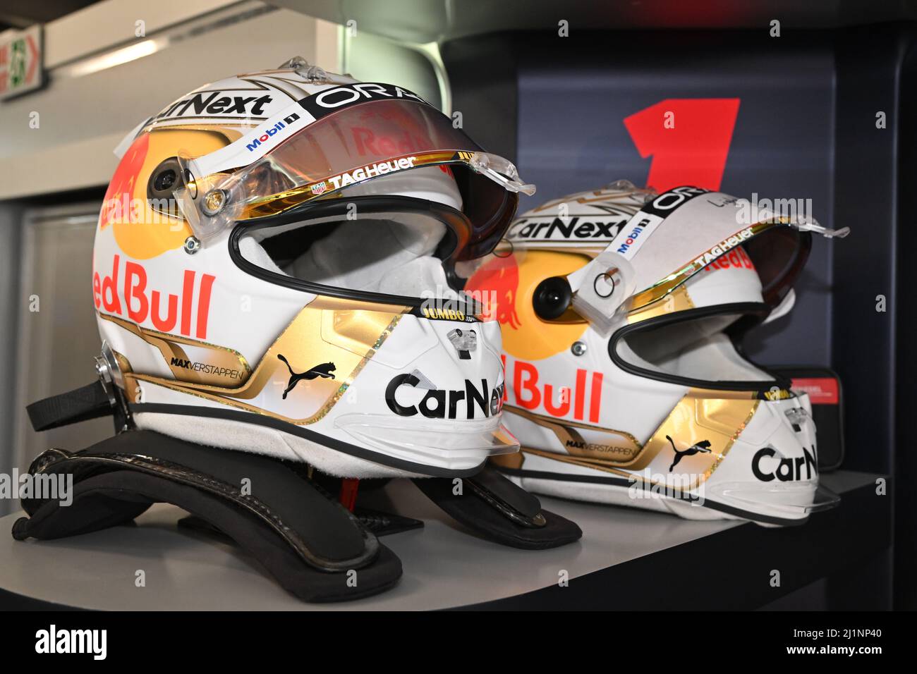 helmet, casque, VERSTAPPEN Max (ned), Red Bull Racing RB18, portrait during  the Formula 1 STC Saudi Arabian Grand Prix 2022, 2nd round of the 2022 FIA Formula  One World Championship, on the