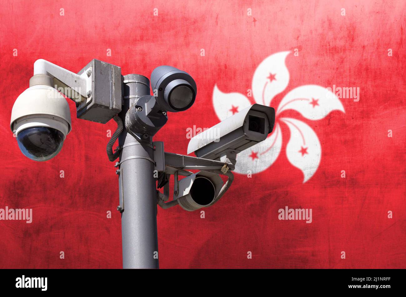 Closed circuit camera Multiangle CCTV system against the background of