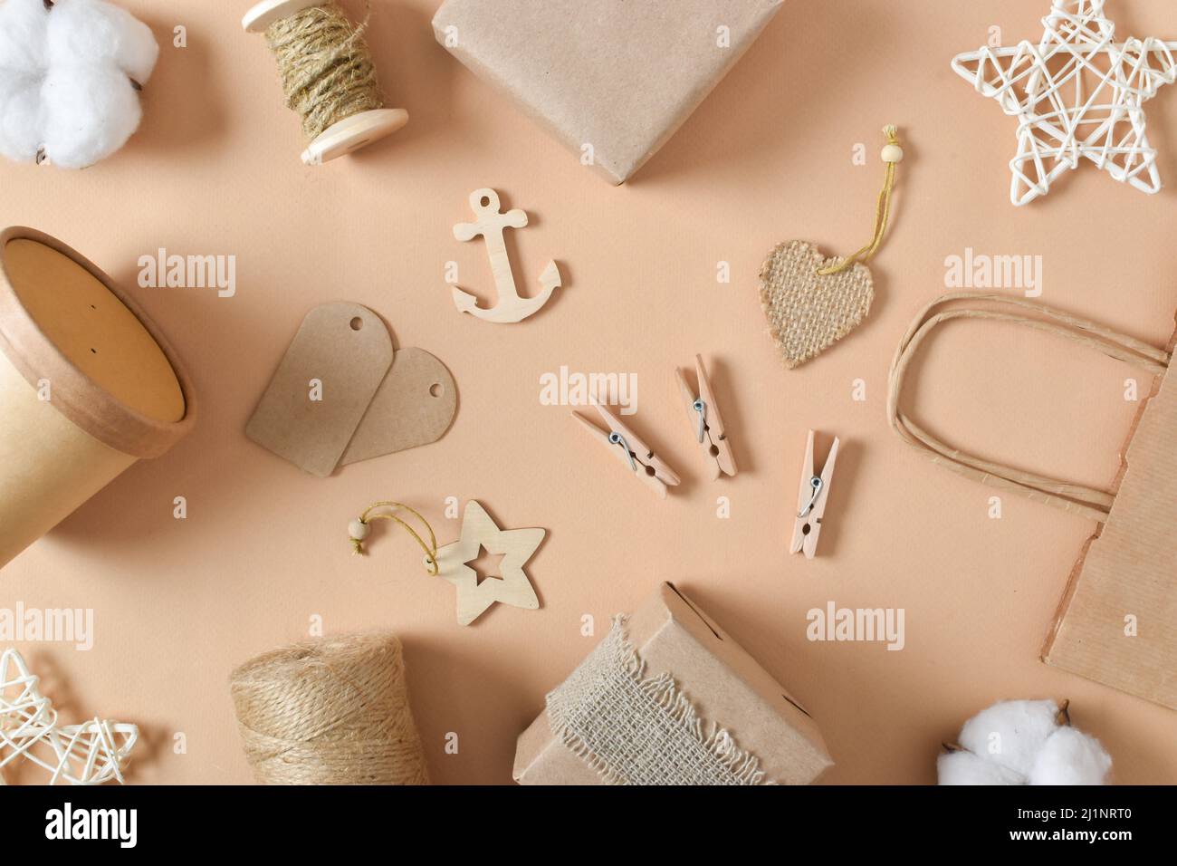 Objects Without Packaging Various items made of natural material. Zero waste. A lifestyle without ...