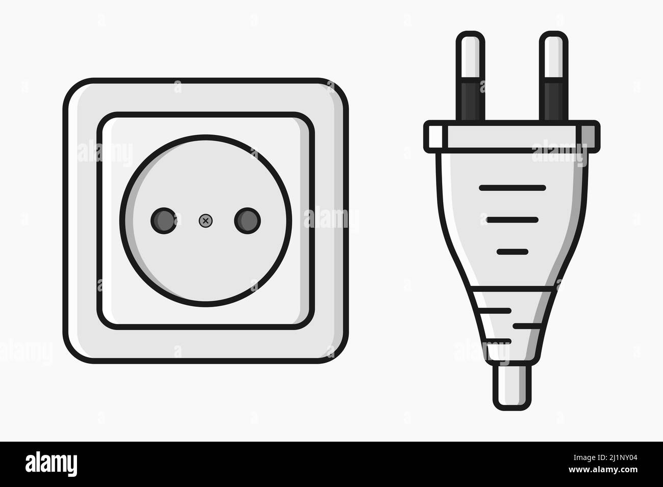 power outlet plug type c vector flat illustration Stock Vector