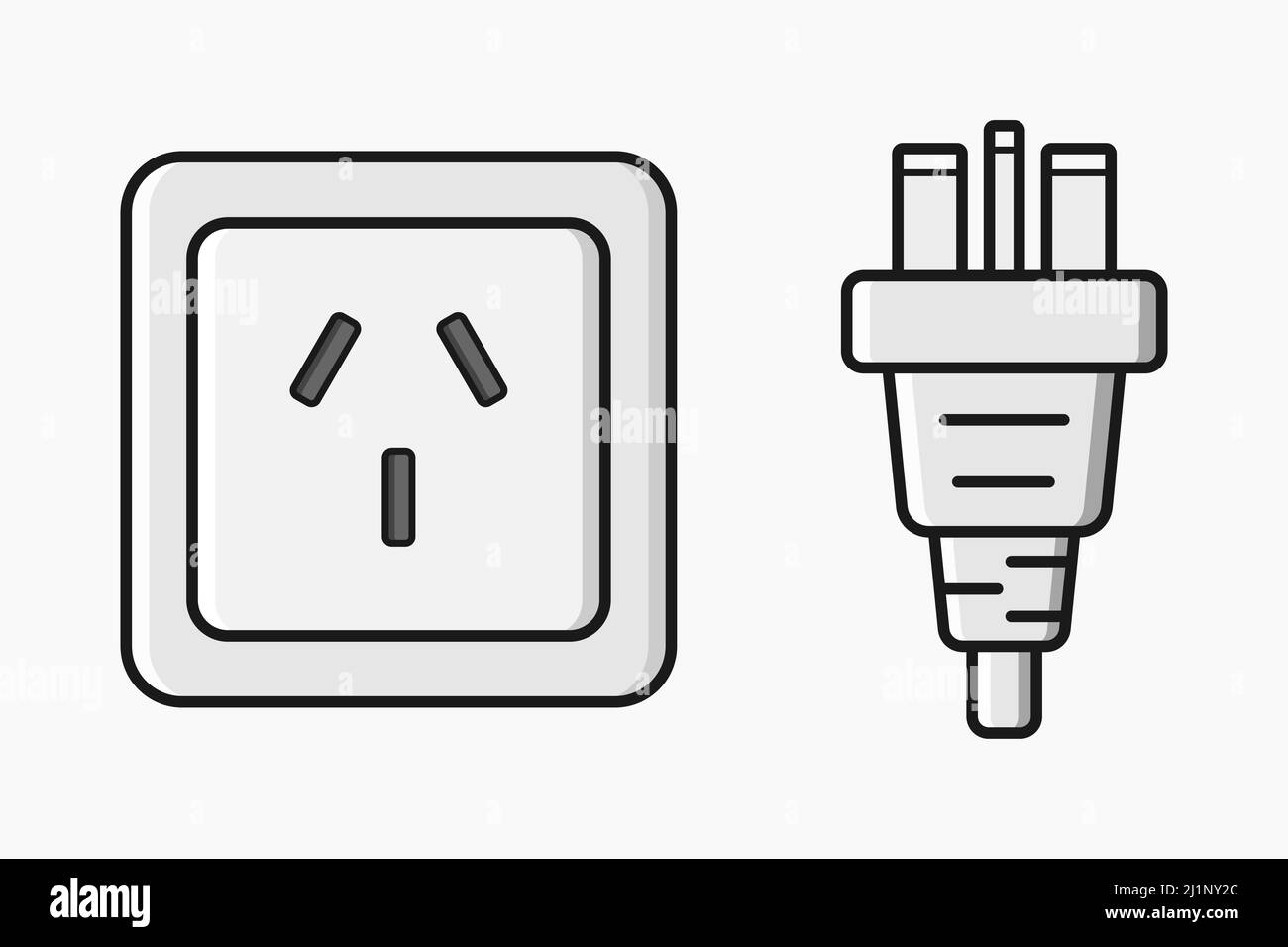 power outlet plug chinese type i vector flat illustration Stock Vector