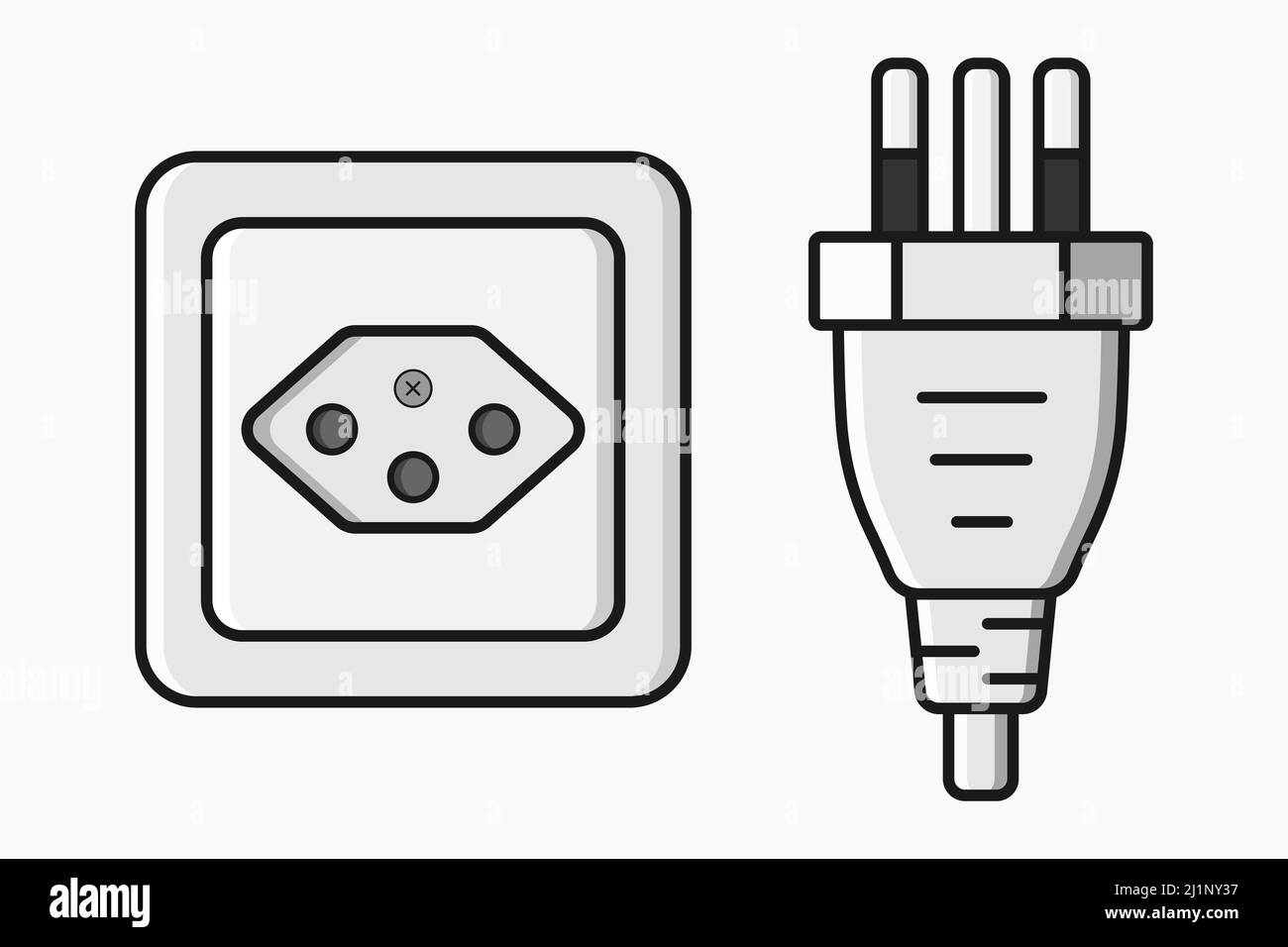 power outlet plug swiss type j vector flat illustration Stock Vector