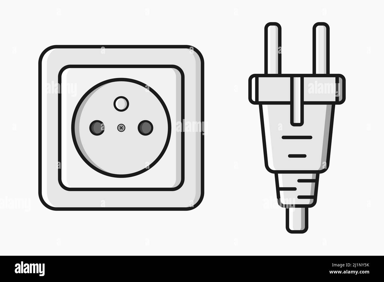 power outlet plug type e vector flat illustration Stock Vector Image
