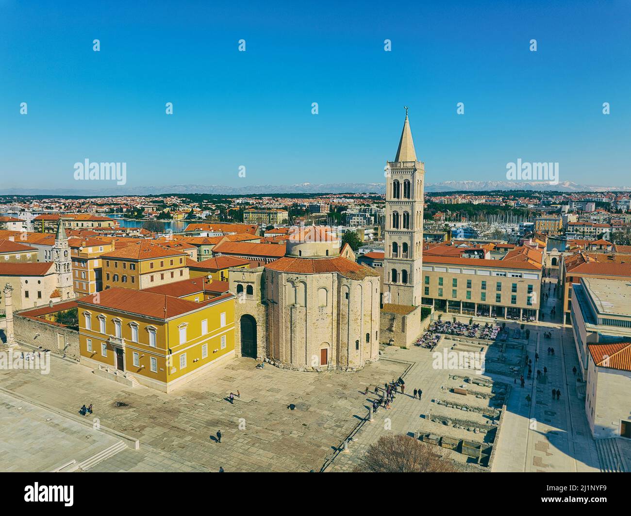 Aerial view of the old town center of Zadar, Croatia Stock Photo