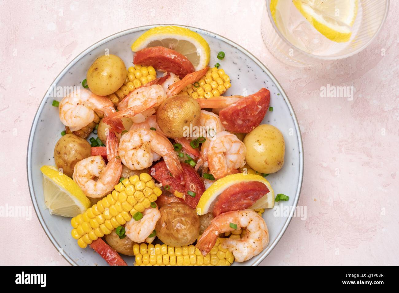 Shrimp Boil Heap Stock Photo