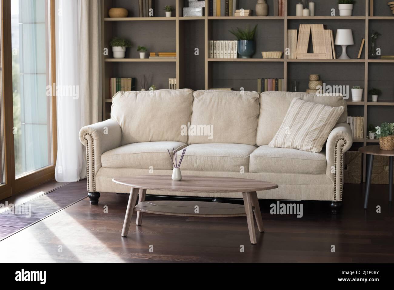 Modern living room interior with stylish furniture Stock Photo - Alamy