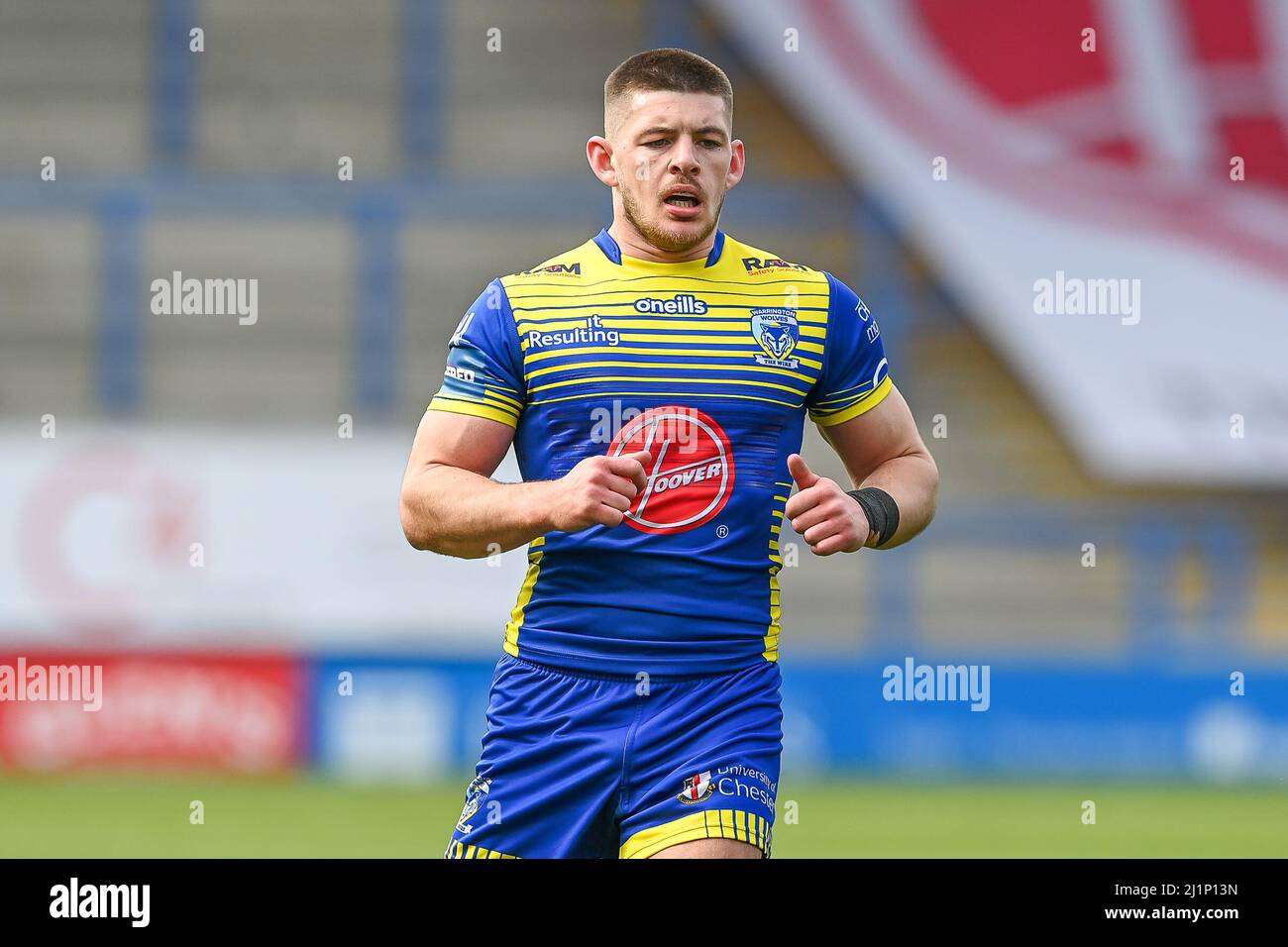 Danny Walker #16 of Warrington Wolves during the game in ,  on 3/27/2022. (Photo by Craig Thomas/News Images/Sipa USA) Stock Photo