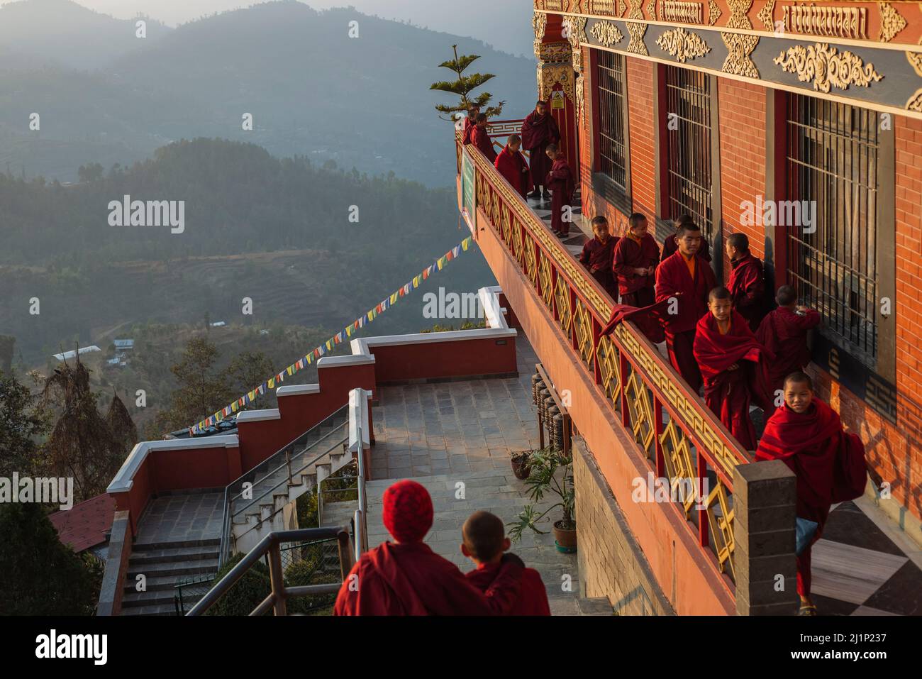 Daily Life In Tibetan Buddhist Monastery In Nepal. The Namobuddha (Namo