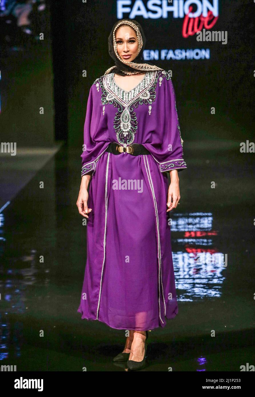 London UK 27 March 2022 Deen Fashion at The Modest Fashion Live runway