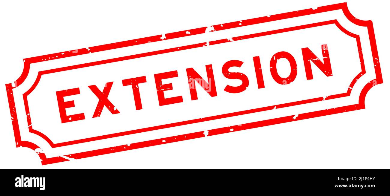 Grunge red extension word rubber seal stamp on white background Stock