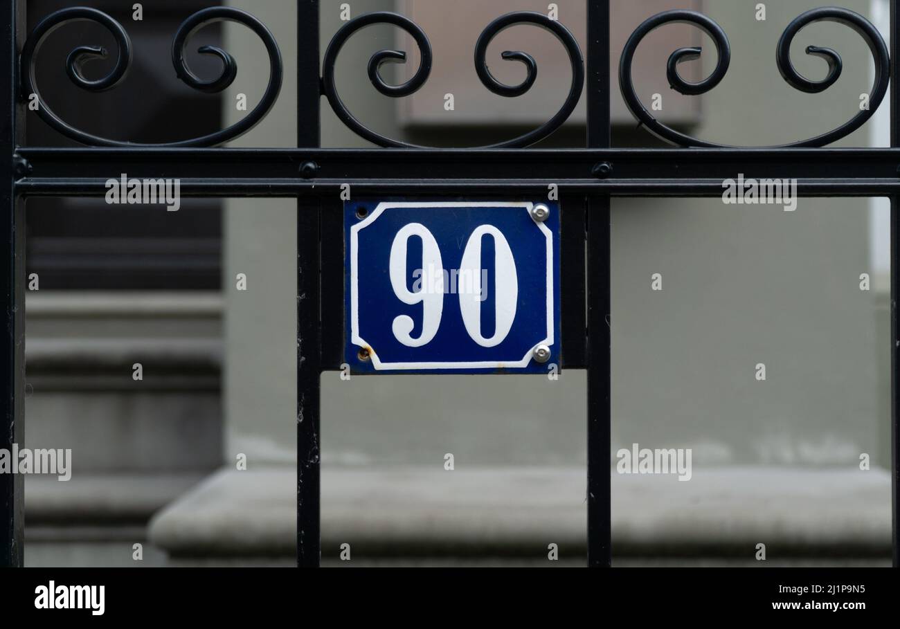 a photo of door sign "90 Stock Photo - Alamy