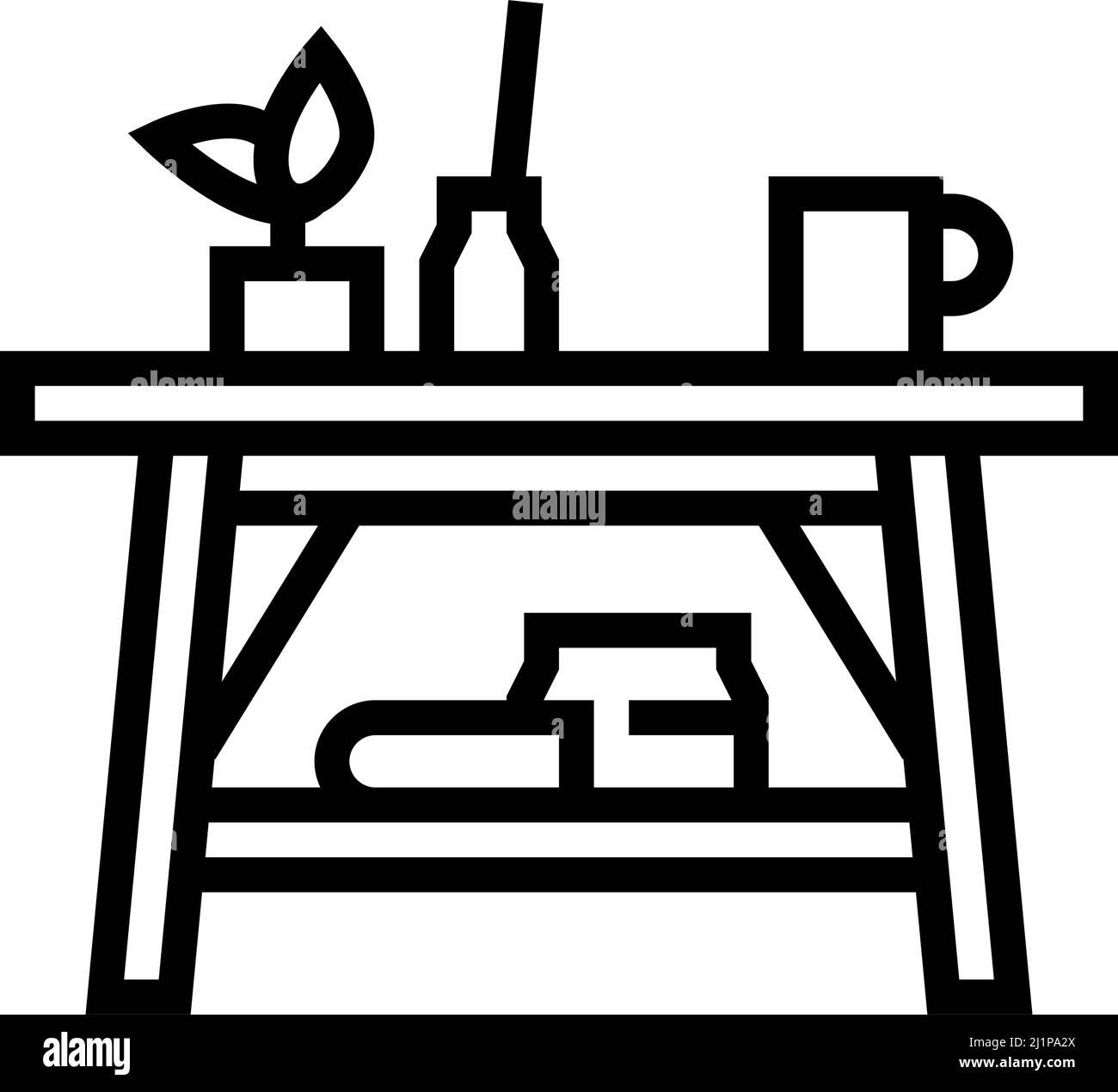 coffee table furniture line icon vector illustration Stock Vector Image ...