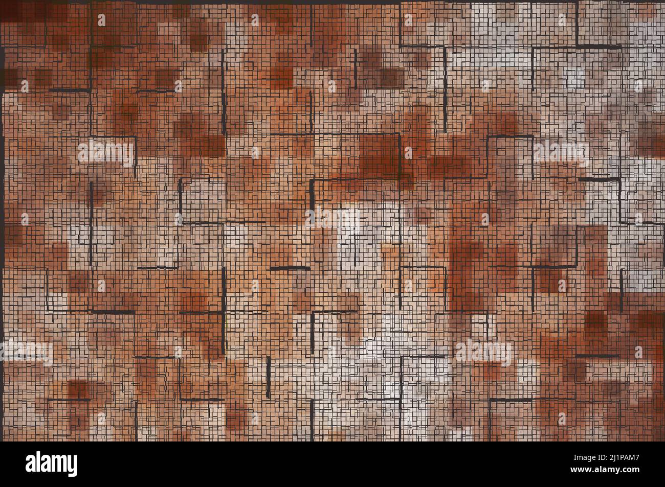 brown color with mosaic pattren background Stock Photo