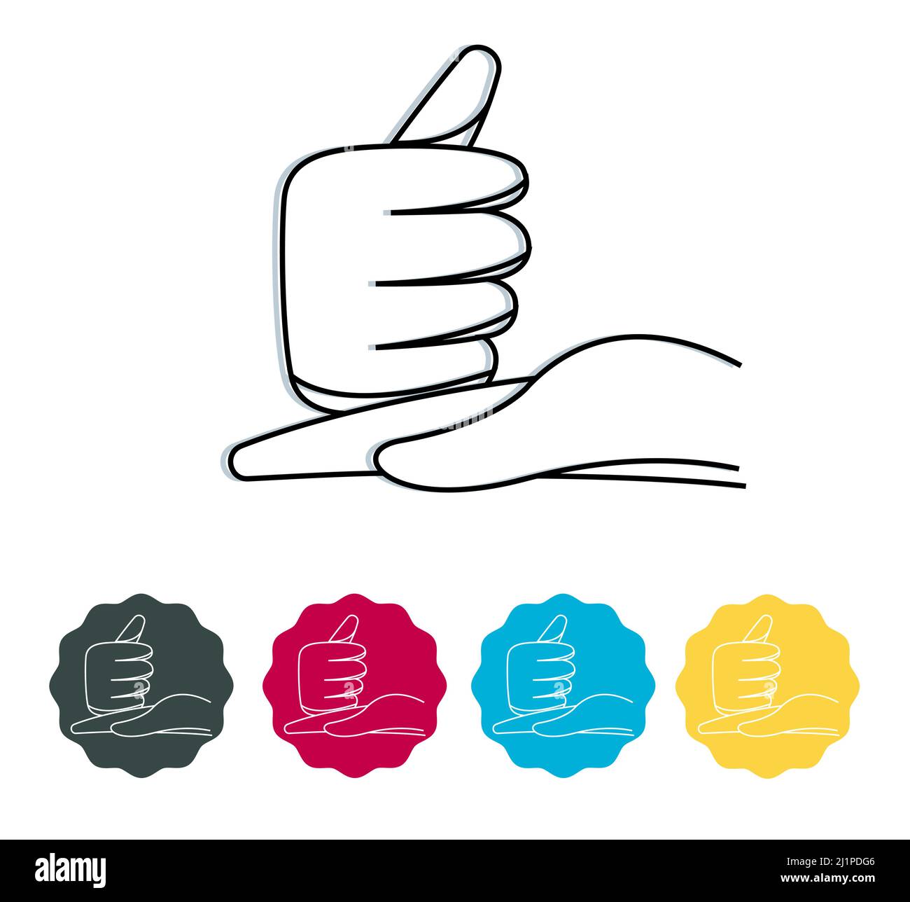 Communication with British Sign Language - Concept Icon as EPS 10 File Stock Vector