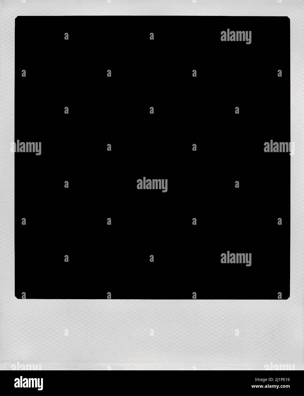 Polaroid frame border texture black middle section vintage old unique style element Stock Photo