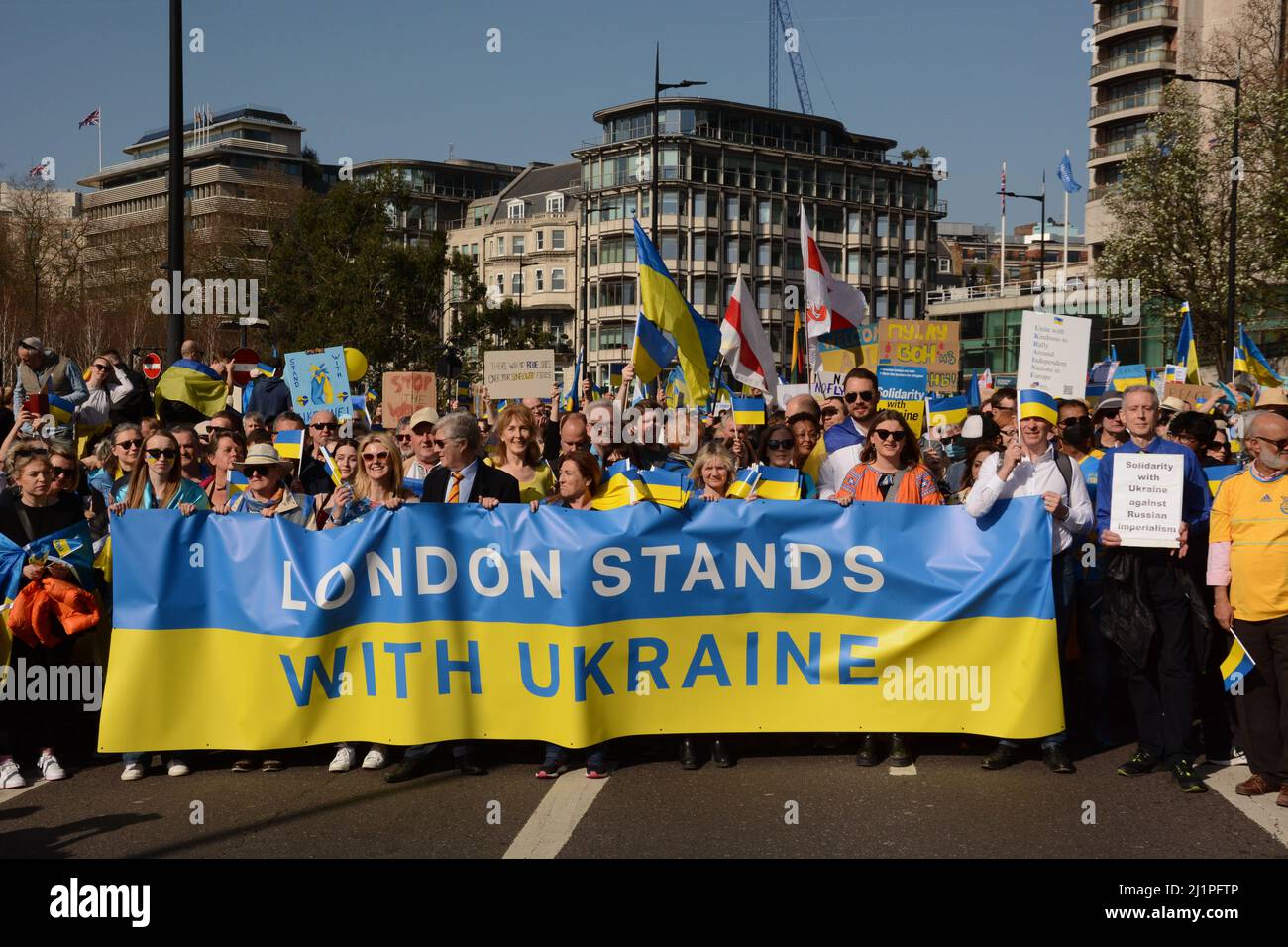 London Stands with Ukraine Demonstration Saturday 26th March 2022 Stock ...