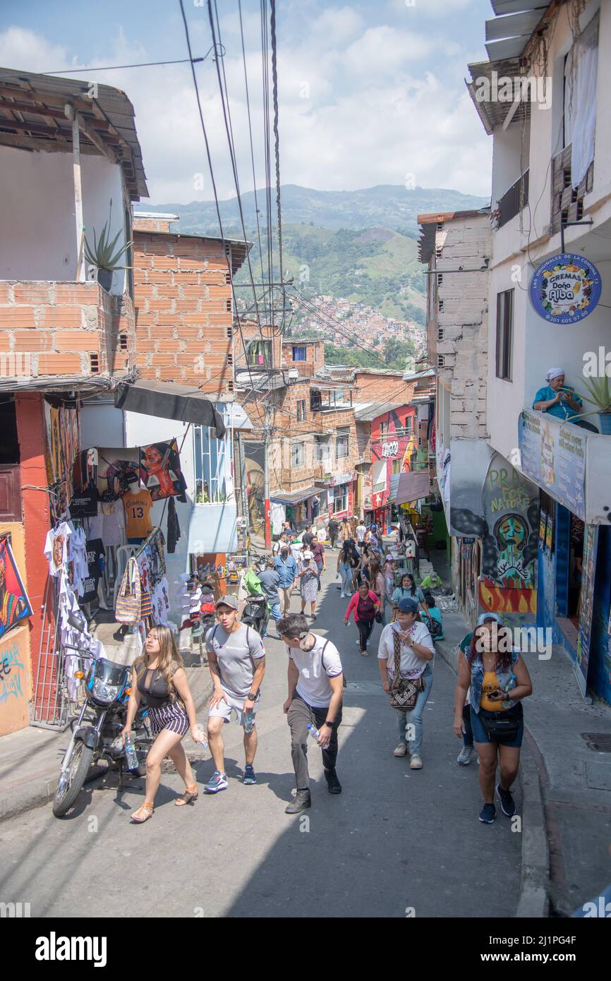 The Comuna 13 district in Medellin, Colombia Stock Photo