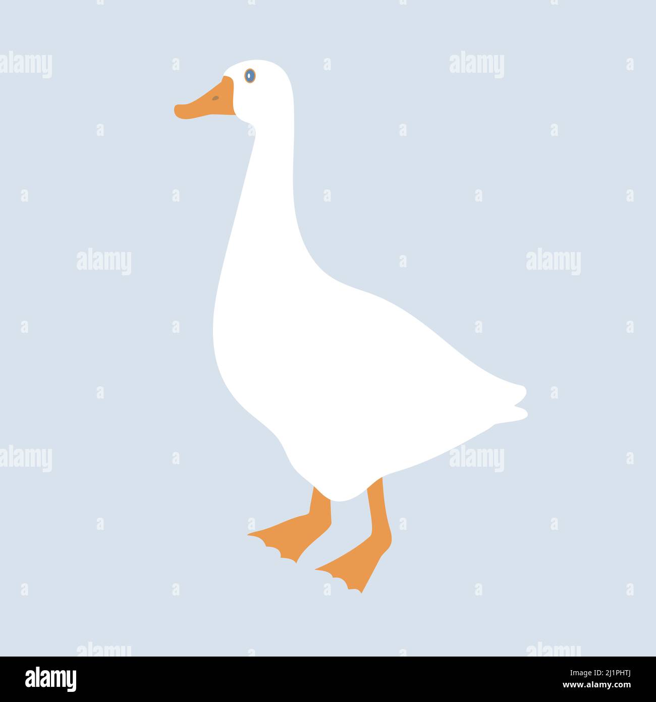 Cute goose isolated flat vector. Cartoon illustration Stock Vector