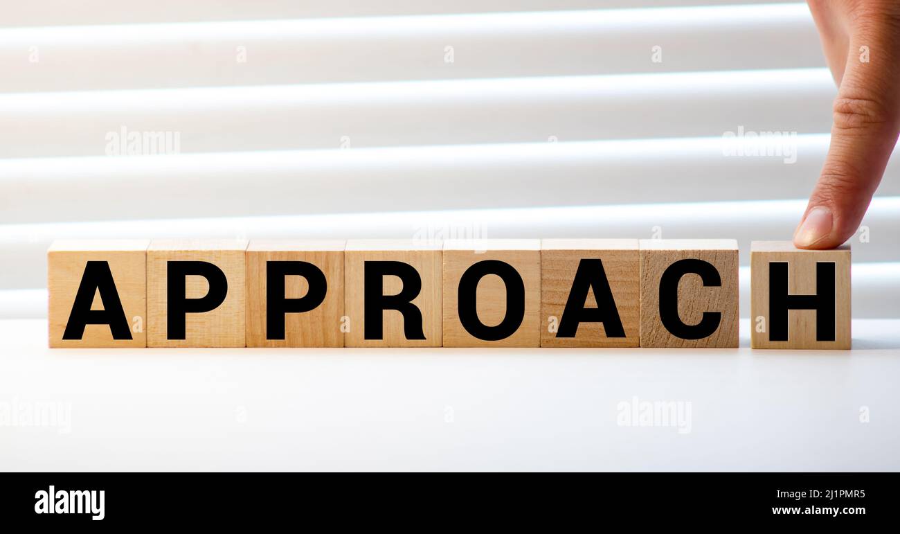 APPROACH word made with building blocks, concept Stock Photo Alamy