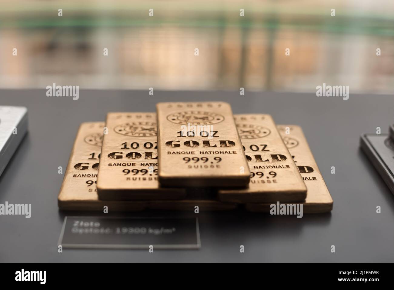 Stack of gold bar 999.9 Stock Photo