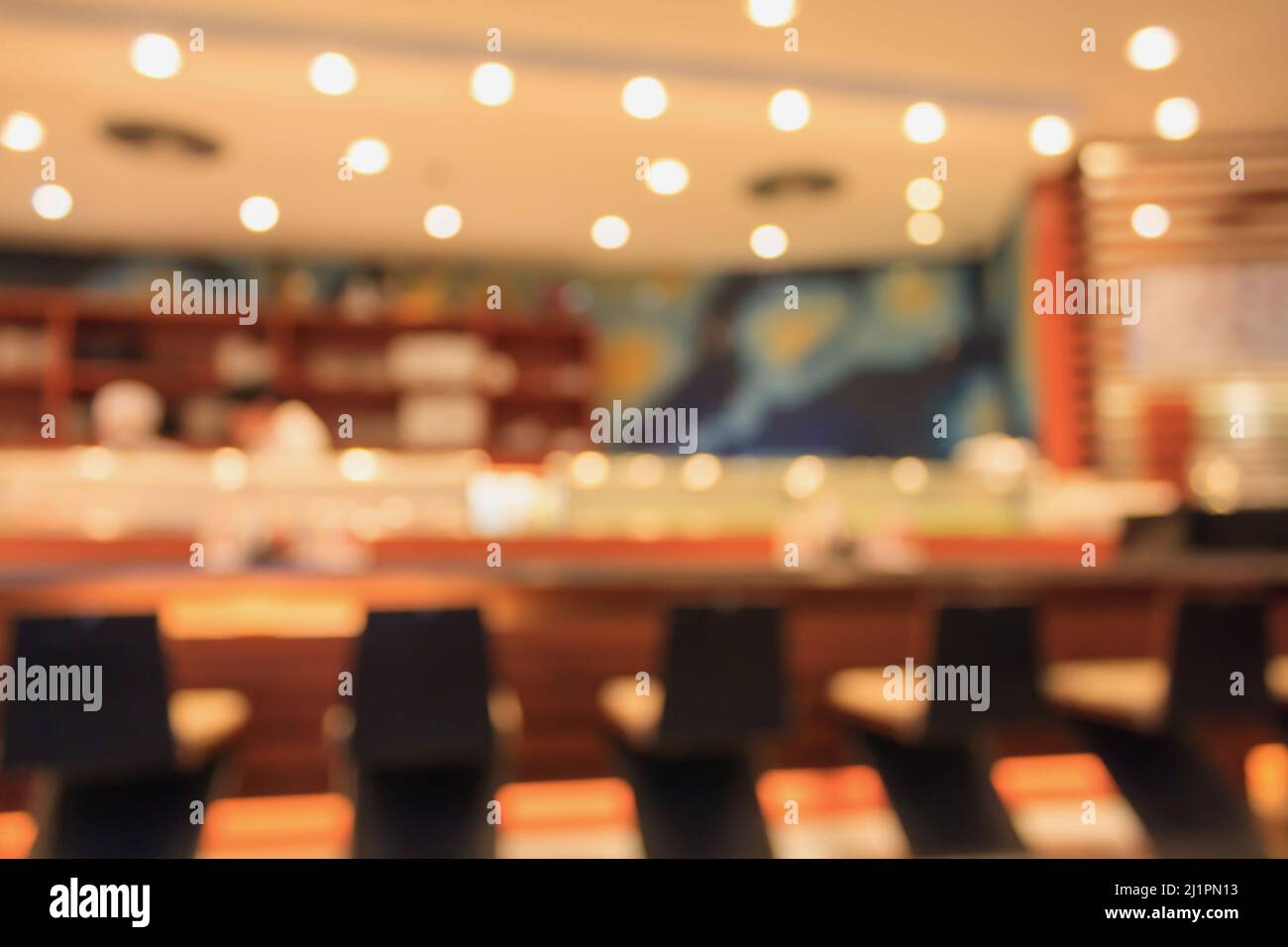 japanese restaurant interior blurred background Stock Photo