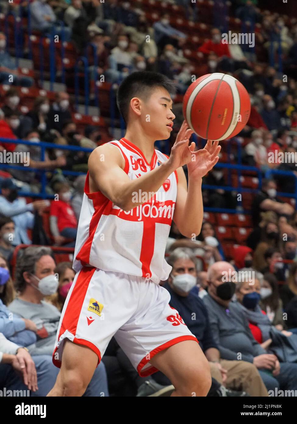 Mediolanum Forum, Milan, Italy, marzo 26, 2022, Wei Lun Zhao, (Openjobmetis  Varese) during AX Armani Exchange Milano vs Openjobmetis Varese - Itali  Stock Photo - Alamy