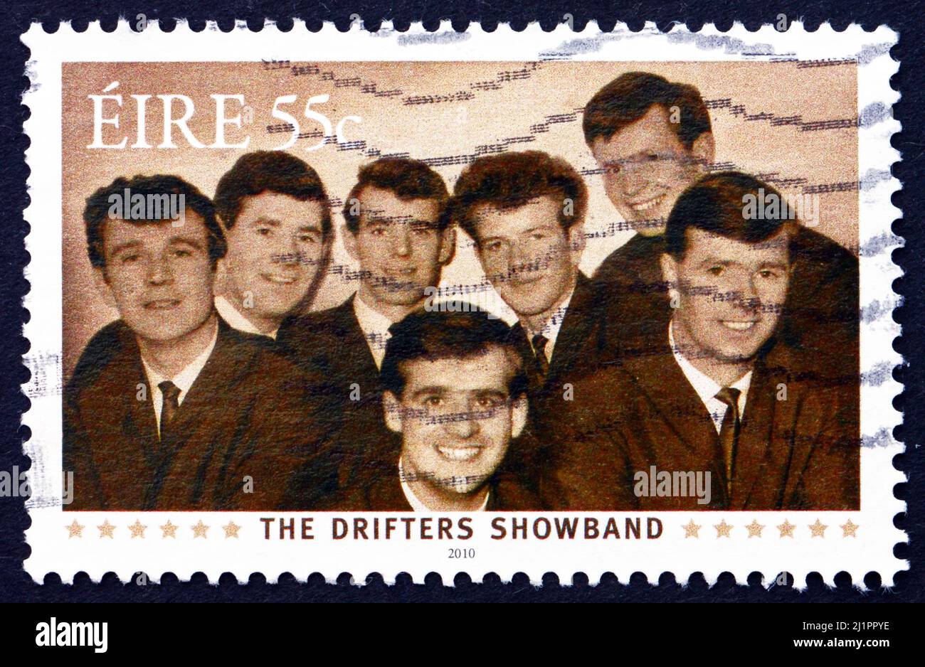 IRELAND - CIRCA 2010: A stamp printed in Ireland shows The Drifters, American Vocal Group, circa 2010 Stock Photo