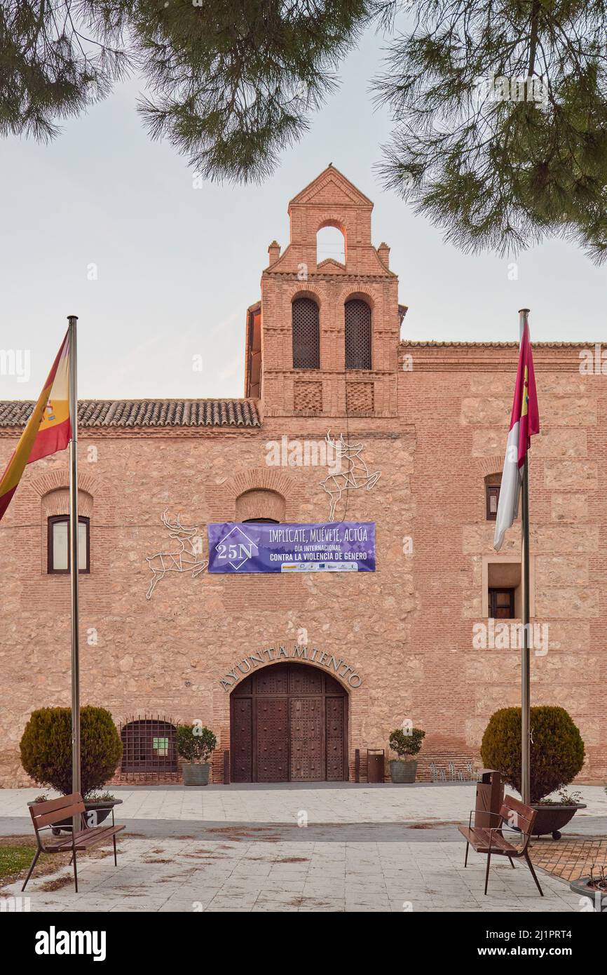 Palacio Pedro i, Palatial work from the 14th century and transformed in the 16th century, it is the administrative and cultural center of Torrijos, Stock Photo