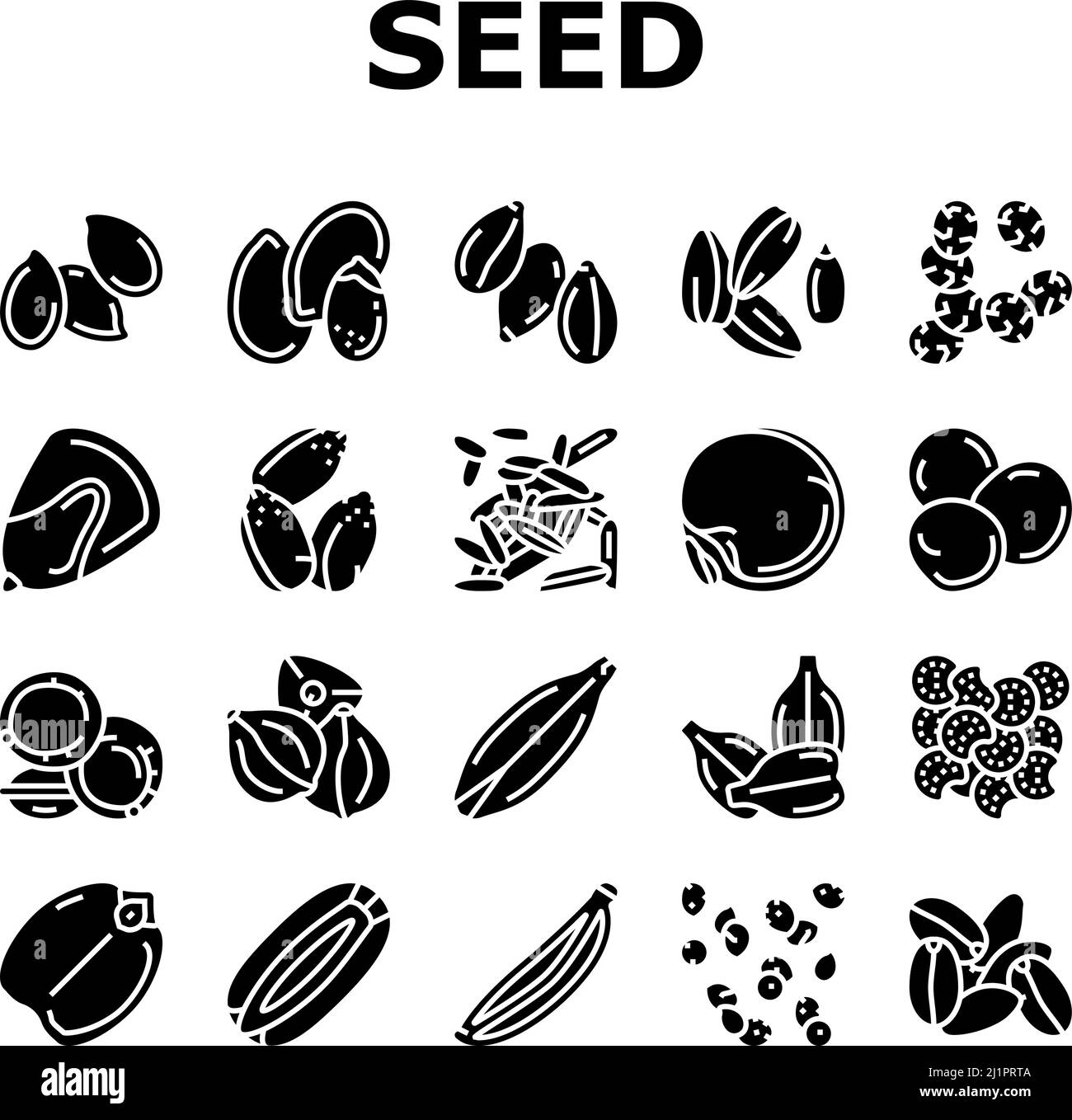 Seed Plant Agriculture Culture Icons Set Vector Stock Vector