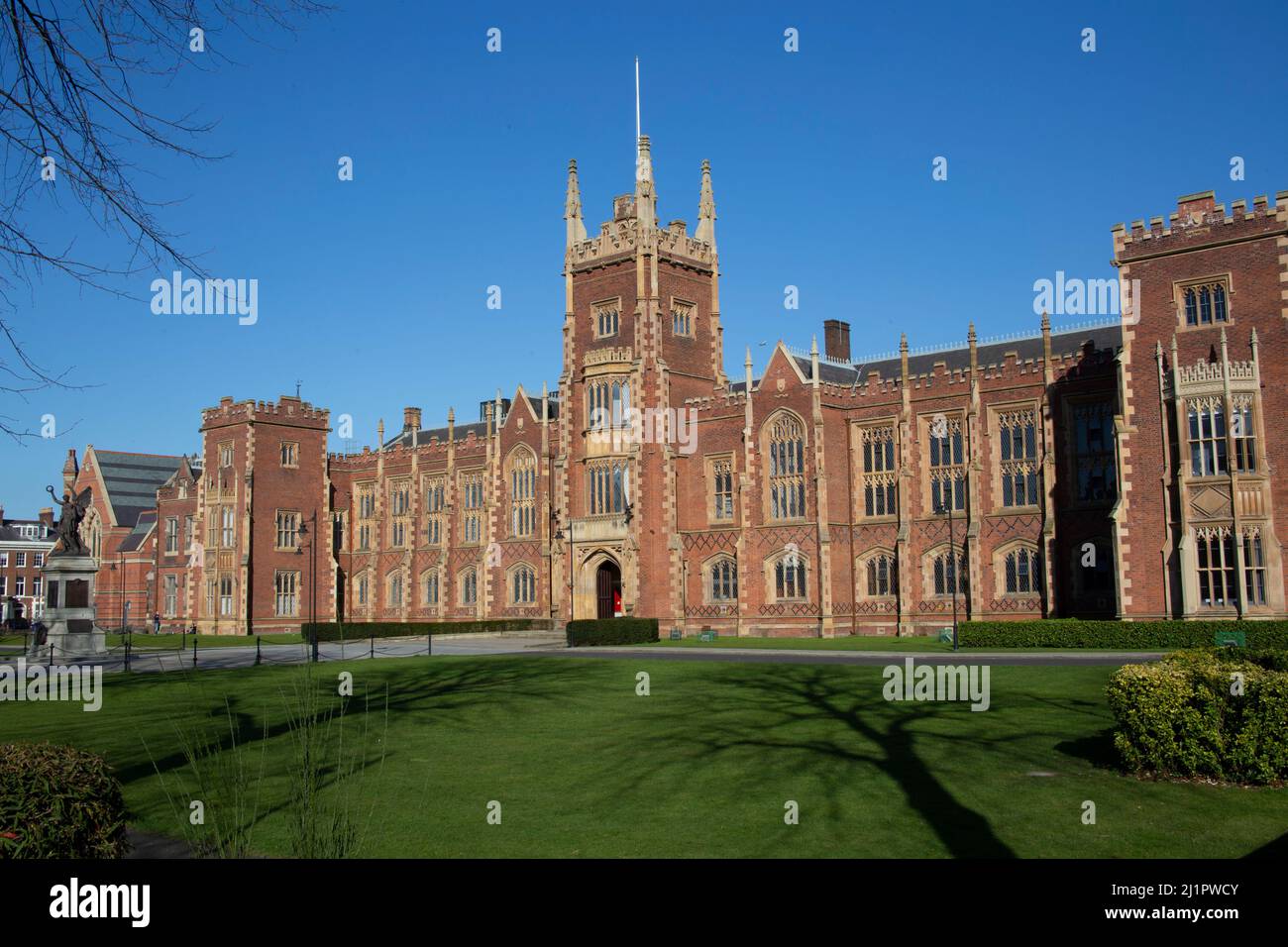 The Lanyon Building Entrance Queen's University Belfast, Northern Ireland Stock Photo