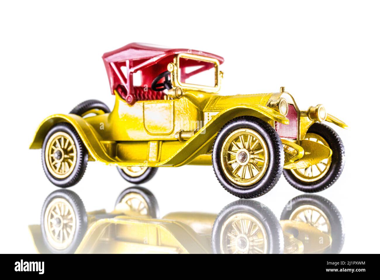 Matchbox Models of Yesteryear Y-6 Cadillac 1913 (white background) Stock Photo