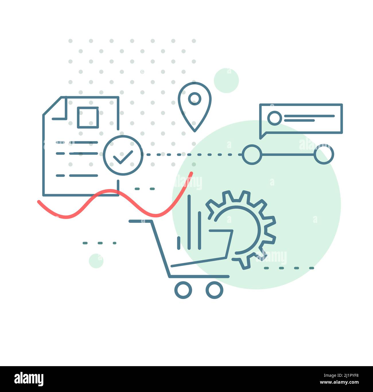 E-Commerce Shopping Data Analysis -  Illustration as EPS 10 File Stock Vector