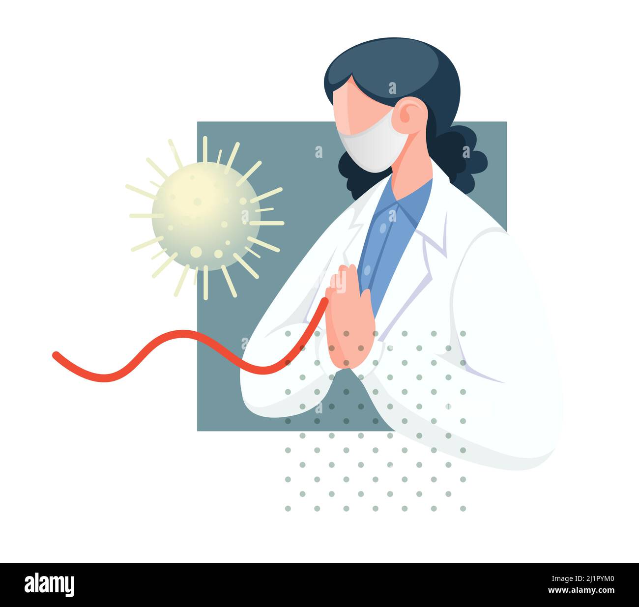 SupportStaff and Nurses - Covd Warrior - Icon as EPS 10 File Stock Vector